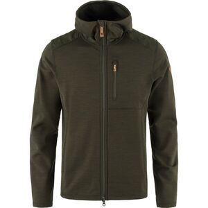 Fjallraven Men's Keb Fleece Wool Blend Hoodie Deep Forest Green Large